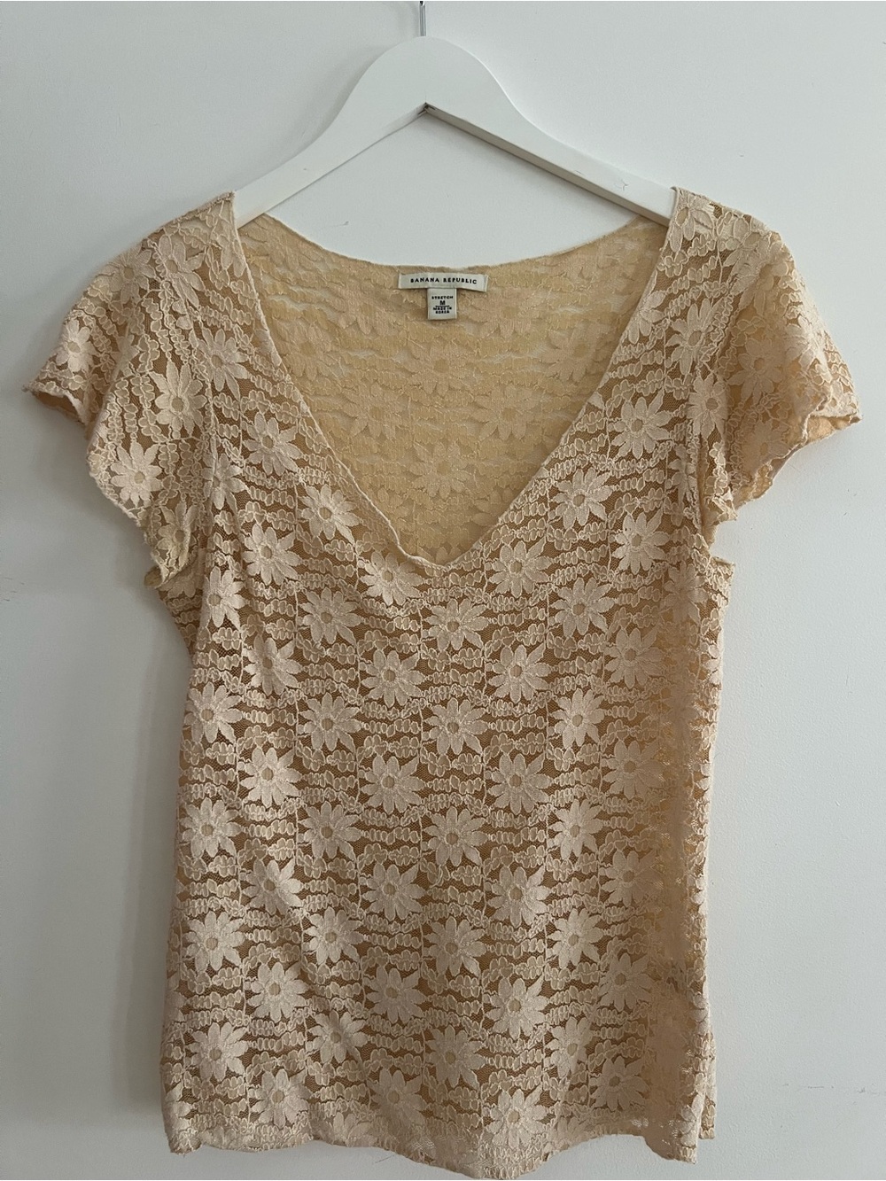 Banana Republic Champagne Lace V-Neck Camisole